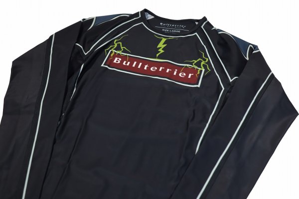 画像6: BULLTERRIER ラッシュガード Lightning 長袖 黒 (6)