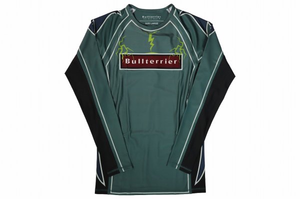 画像4: BULLTERRIER ラッシュガード Lightning 長袖 スチールグリーン (4)