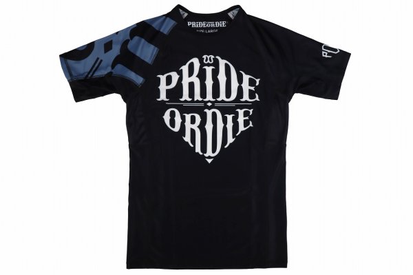 画像4: PRiDEorDiE ラッシュガード Reckless 半袖 黒 (4)