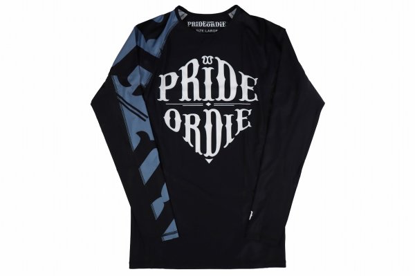 画像4: PRiDEorDiE ラッシュガード Reckless 長袖 黒 (4)
