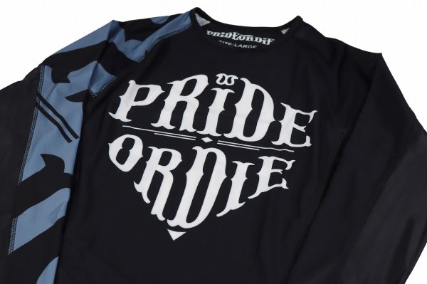 画像6: PRiDEorDiE ラッシュガード Reckless 長袖 黒 (6)