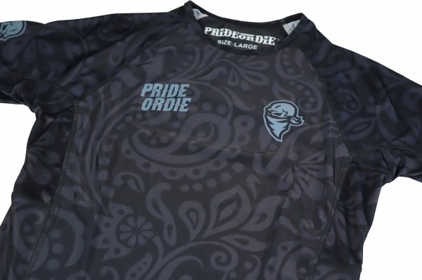 画像6: PRiDEorDiE ラッシュガード Fearless 半袖 黒 (6)