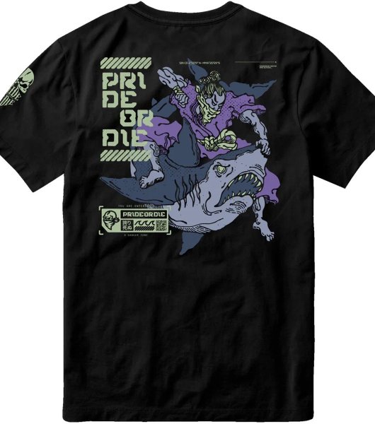 画像2: PRiDEorDiE Tシャツ Dangerous Water V2 黒/紫 (2)