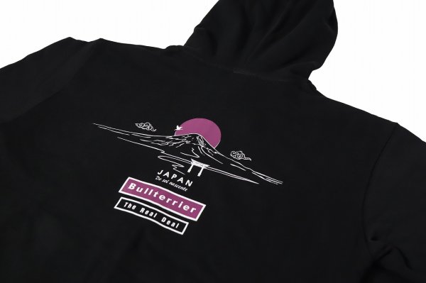 画像4: BULL TERRIER フードジップパーカー JAPAN　黒 (4)