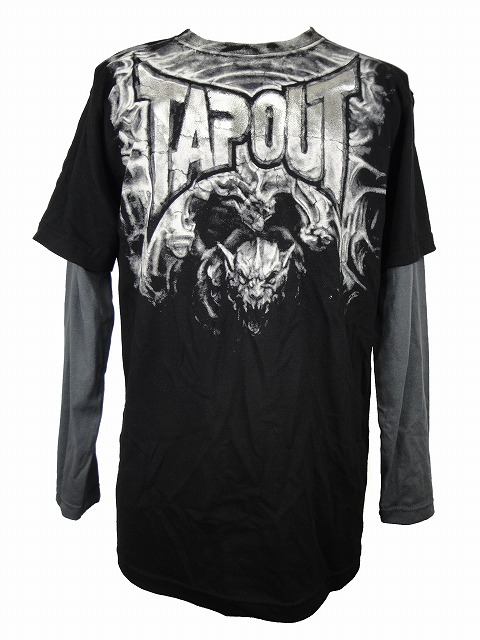 Tapout キッズボーイズ ロングtシャツ Gargoyle Slider 黒 ファイターズショップブルテリア