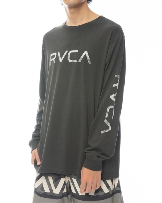 RVCA ロングスリーブTシャツ BIG FILLS 黒/白 - ファイターズショップブルテリア